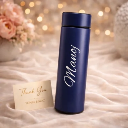 Gift your loved ones a personalized smart vacuum flask that reminds them of you with every sip. The touch temperature sensor lets you instantly check the water temperature. Made from food-grade stainless steel, it is durable, dustproof, and waterproof. The anti-slip silicone base adds stability and protection. Perfect for gym, travel, office, home, and outdoor activities