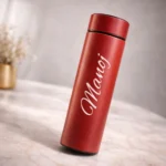 Personalized Temperature Bottle With Smart Display with Custom Note Card Red - Image 3