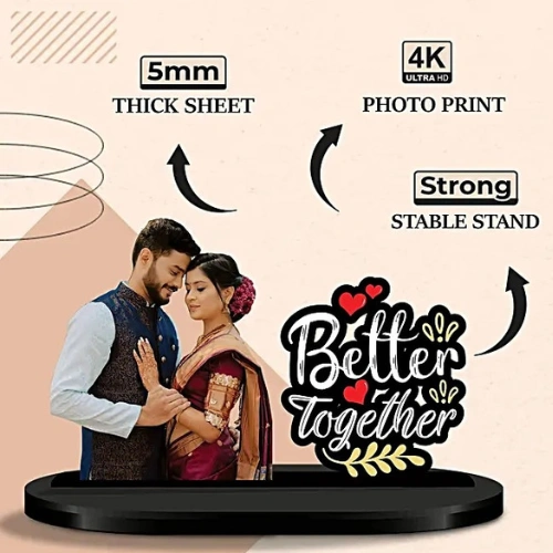 Better Together personalised photo cutout gift with custom note card by Tohfa Riwaz
