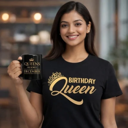 birthday queen gift hamper for girls with mug t-shirt personalized clutch and chocolates in mohali chandigarh