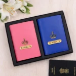 Customized couple passport cover set for travel and gifting