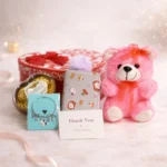 Romantic gift box for women featuring premium wallet cute teddy and chocolate box