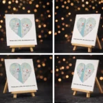 Custom heart-shaped location map photo stand romantic gift