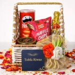 Premium Chocolate & Nuts Gift Hamper in Decorative Basket - Image 2