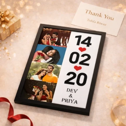 Personalised wall photo frame with date saver design