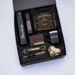 Men birthday gift set featuring printed t shirt custom wallet and fogg deodorant