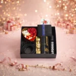 Men gift set featuring premium wallet leather belt sunglasses cover and deodorant