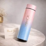 Temperature display water bottle gift with custom note card by Tohfa Riwaz