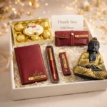 Personalized Buddha gift box with passport cover sunglasses case pen and chocolates