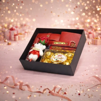 Romantic customized couple gift box for Valentine’s Day with premium personalized items