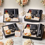 Premium men gift combo featuring custom wallet leather belt and chocolate box