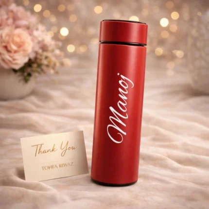Gift your loved ones a personalized smart vacuum flask that reminds them of you with every sip. The touch temperature sensor lets you instantly check the water temperature. Made from food-grade stainless steel, it is durable, dustproof, and waterproof. The anti-slip silicone base adds stability and protection. Perfect for gym, travel, office, home, and outdoor activities