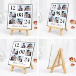 Personalised photo frame stand with wooden easel perfect for gifting