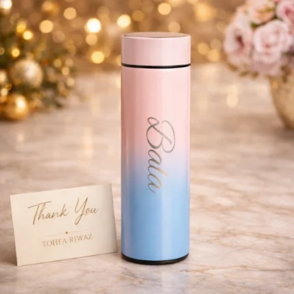 Personalised temperature water bottle gift curated by Tohfa Riwaz