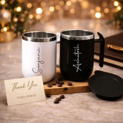 Vacuum insulated hot and cold coffee mug gift curated by Tohfa Riwaz