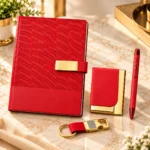 Premium Personalized Corporate Gift Set – Notebook, Card Holder, Pen & Keychain